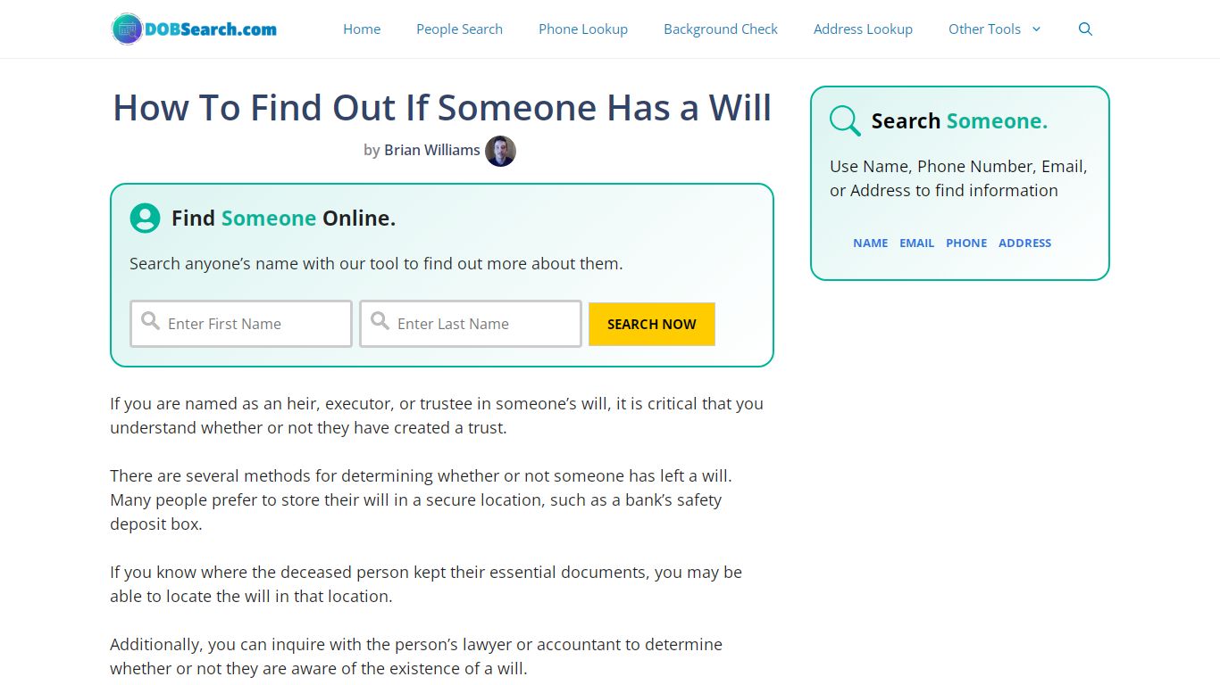 How To Find Out If Someone Has a Will - 7 Methods in 2022 - DOBSearch.com